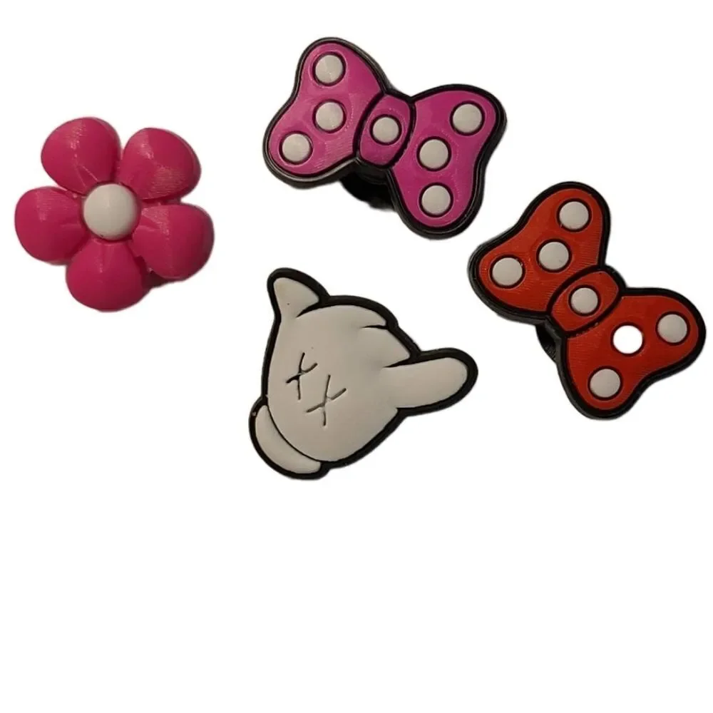 Disney Minnie Mouse 4-pc Rubber Shoe Jewelry Croc Charms Polka-dot Bow Flower